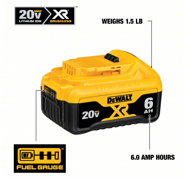 DeWalt 20V MAX Lithium Ion Battery 6AH