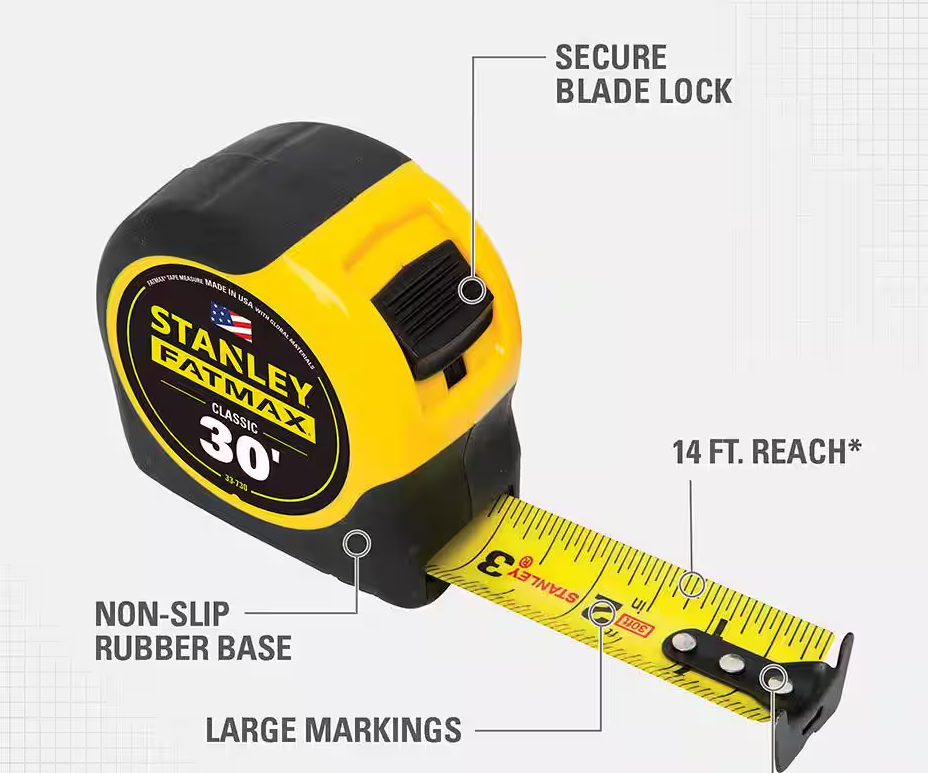 Cinta métrica Stanley FATMAX de 30 pies