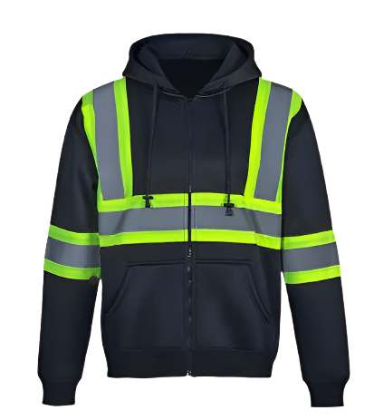 Green and Green Hoodie Work Wear